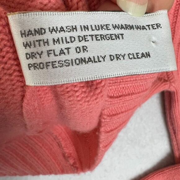 Sutton Studio Sweater Womens Small Petite Soft Salmon Pink Cashmere Turtleneck - Picture 7 of 8